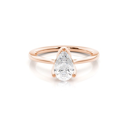 Pear Rose Gold Dainty Diamond Engagement Rings