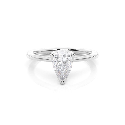 White Gold Moissanite Engagement Ring