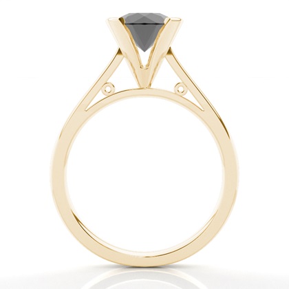 Yellow Gold Black Diamond Engagement Rings