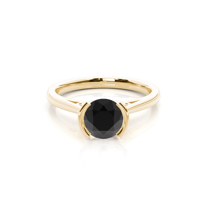 Yellow Gold Black Diamond Engagement Rings