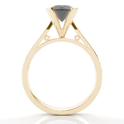 Yellow Gold Black Diamond Engagement Rings