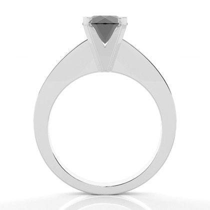 4 Prong Setting Thin Engagement Black Diamond Ring