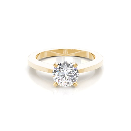 Yellow Gold Solitaire Diamond Rings 