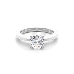 Dünner Diamant Verlobungsring in einer Krappenfassung