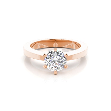 Rose Gold Solitaire Diamond Rings