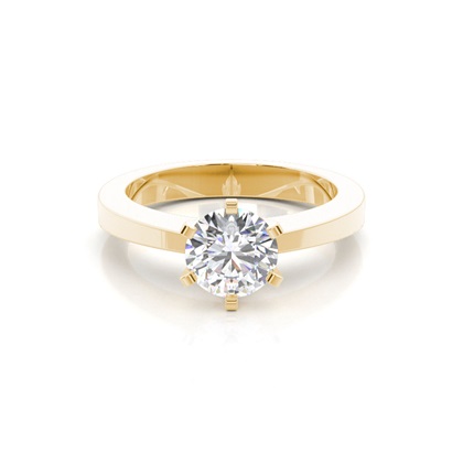 Yellow Gold Solitaire Diamond Rings 