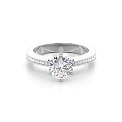 6 Prong Setting Medium Side Stone Engagement Ring
