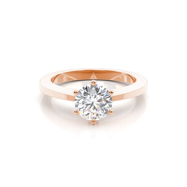 6 Prong Setting Thin Engagement Ring