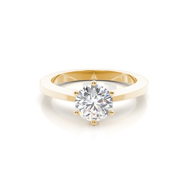 6 Prong Setting Thin Engagement Ring