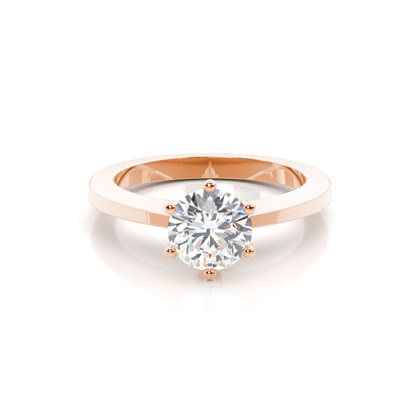 Rose Gold Solitaire Diamond Rings