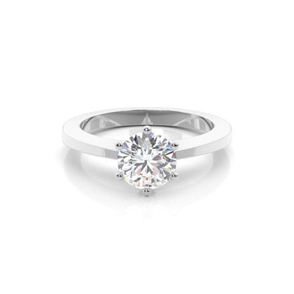 6 Prong Setting Thin Engagement Ring