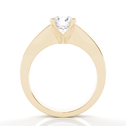 Yellow Gold Solitaire Diamond Rings 