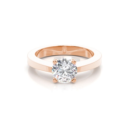 Rose Gold Solitaire Diamond Rings