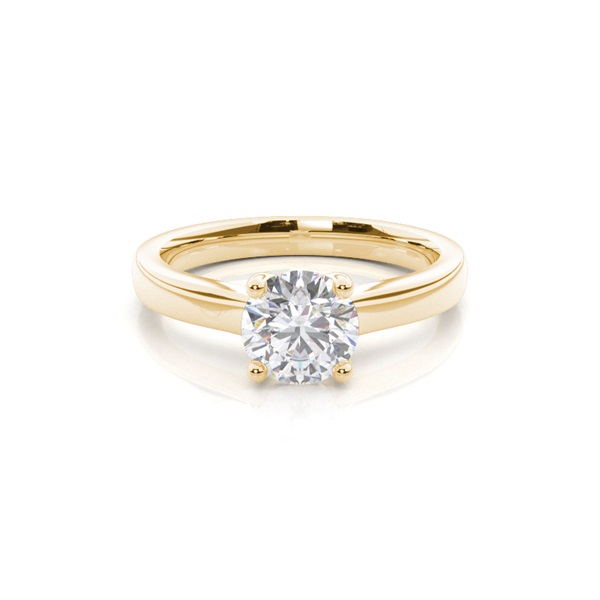 White Gold Round Moissanite Engagement Ring