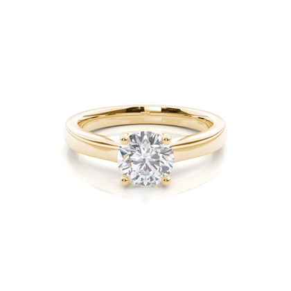 White Gold Round Moissanite Engagement Ring