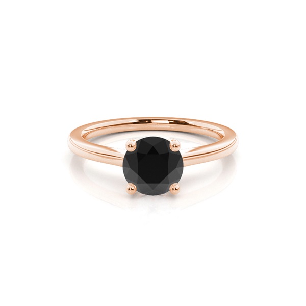 4 Prong Setting Thin Engagement Black Diamond Ring
