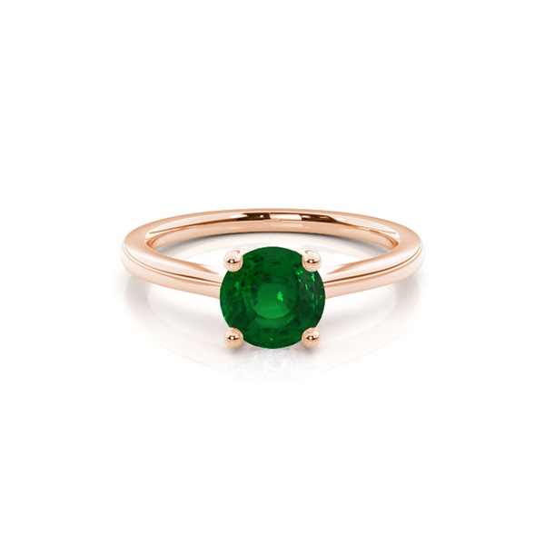 White Gold Round Emerald Engagement Ring