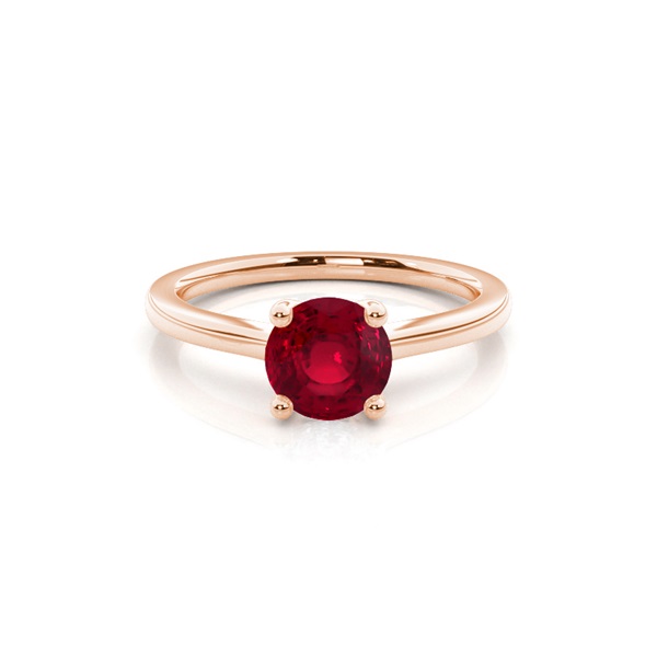 White Gold Round Ruby Engagement Ring