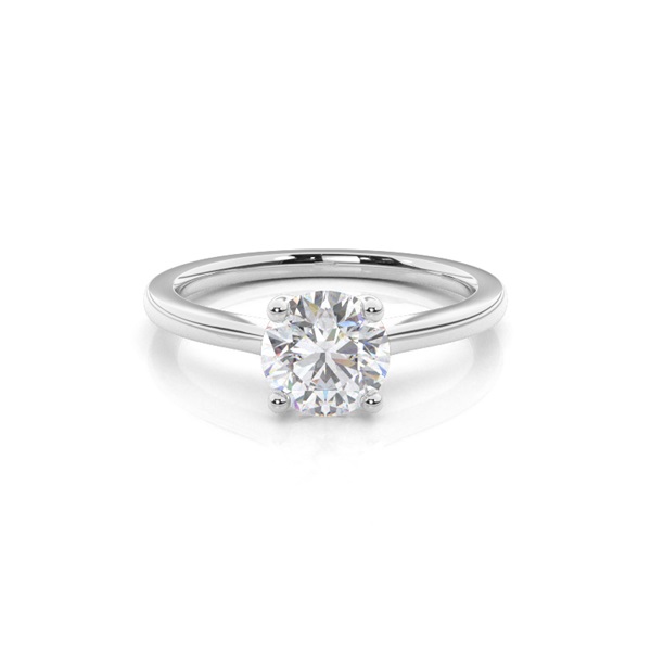White Gold Round Moissanite Engagement Ring