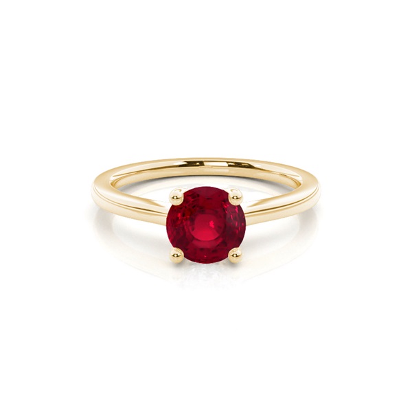White Gold Round Ruby Engagement Ring