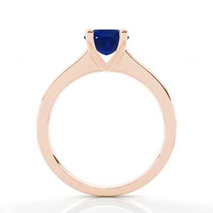 Weisgold Runder Blauer Saphir Verlobungsring