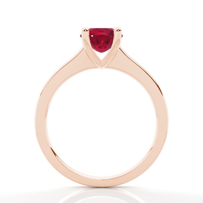 White Gold Round Ruby Engagement Ring