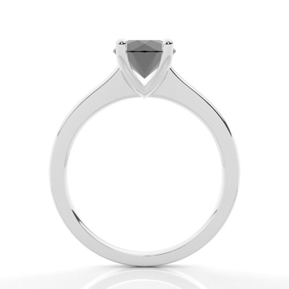 4 Prong Setting Thin Engagement Black Diamond Ring