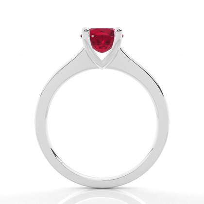 White Gold Round Ruby Engagement Ring