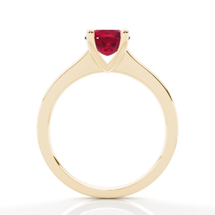 White Gold Round Ruby Engagement Ring