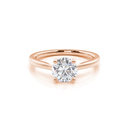 White Gold Round Moissanite Engagement Ring