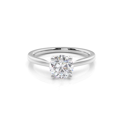 White Gold Round Moissanite Engagement Ring
