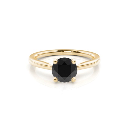 Yellow Gold Black Diamond Engagement Rings