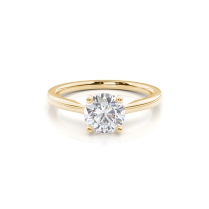 White Gold Round Moissanite Engagement Ring