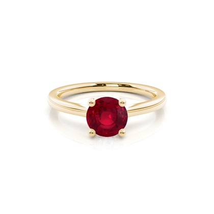 White Gold Round Ruby Engagement Ring