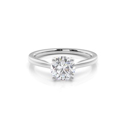 White Gold Round Moissanite Engagement Ring