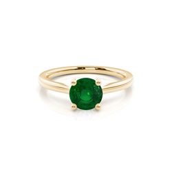 White Gold Round Emerald Engagement Ring