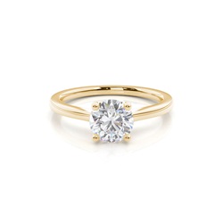 White Gold Round Moissanite Engagement Ring