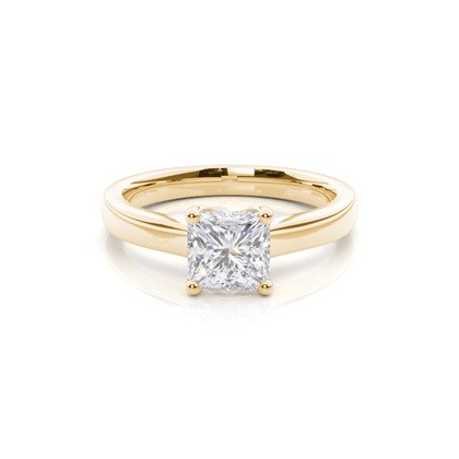 White Gold Round Moissanite Engagement Ring