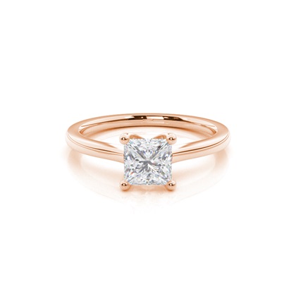 White Gold Round Moissanite Engagement Ring
