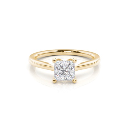 White Gold Round Moissanite Engagement Ring