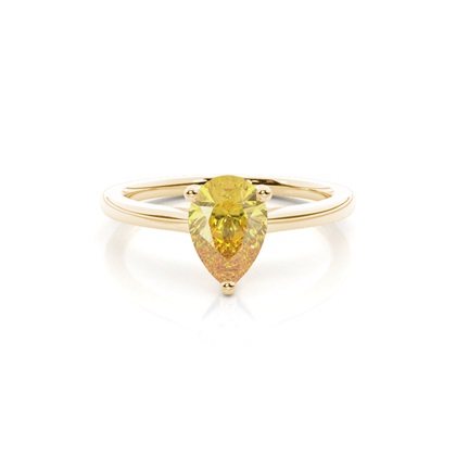 Pear Yellow Gold Diamond Engagement Rings