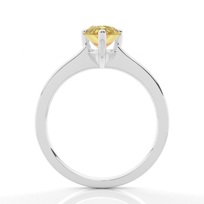 3 Prong Yellow Diamond Solitaire Engagement Ring
