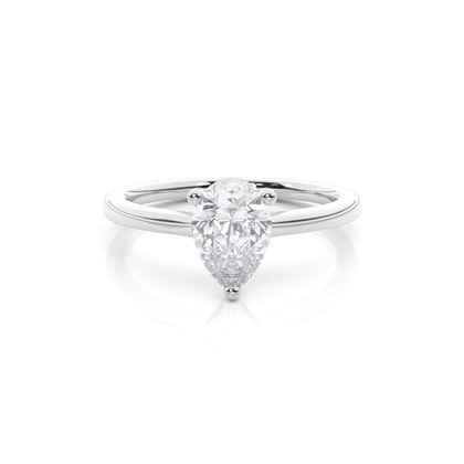 White Gold Round Moissanite Engagement Ring