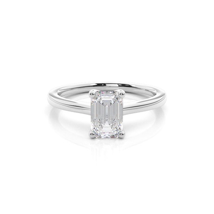 White Gold Round Moissanite Engagement Ring
