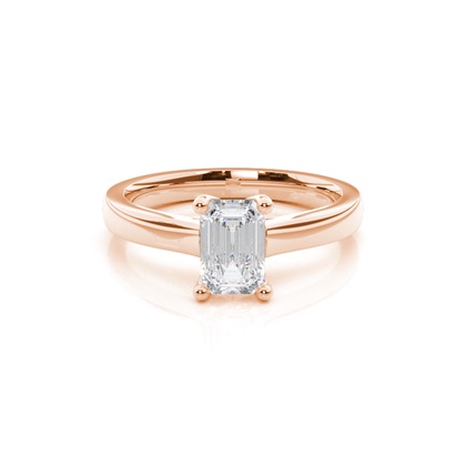 White Gold Round Moissanite Engagement Ring