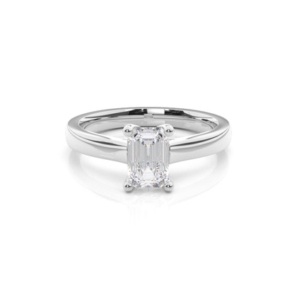 White Gold Round Moissanite Engagement Ring