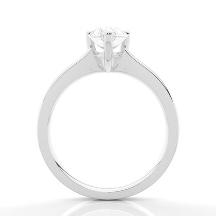 Dünner Moissanit Verlobungsring in einer Krappenfassung