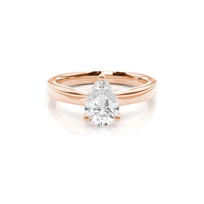 Pear Rose Gold Solitaire Diamond Rings