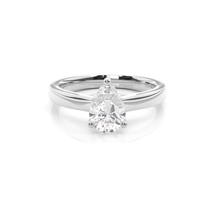 Pear Solitaire Diamond Rings