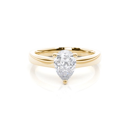 White Gold Round Moissanite Engagement Ring